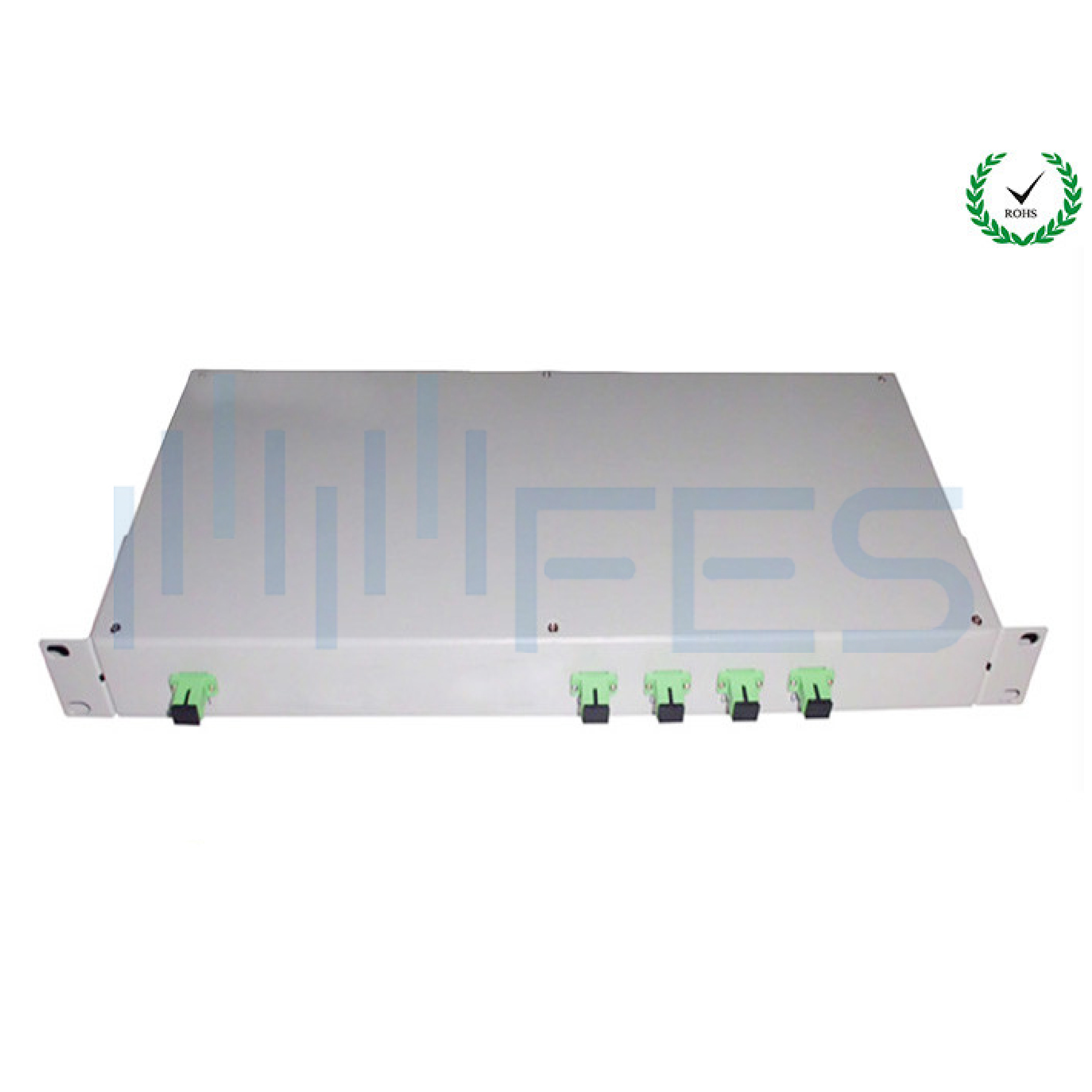 1x4 Fiber Optic Splitter Patch Panel Type , Rack Mount PLC Splitter 1U 19''
