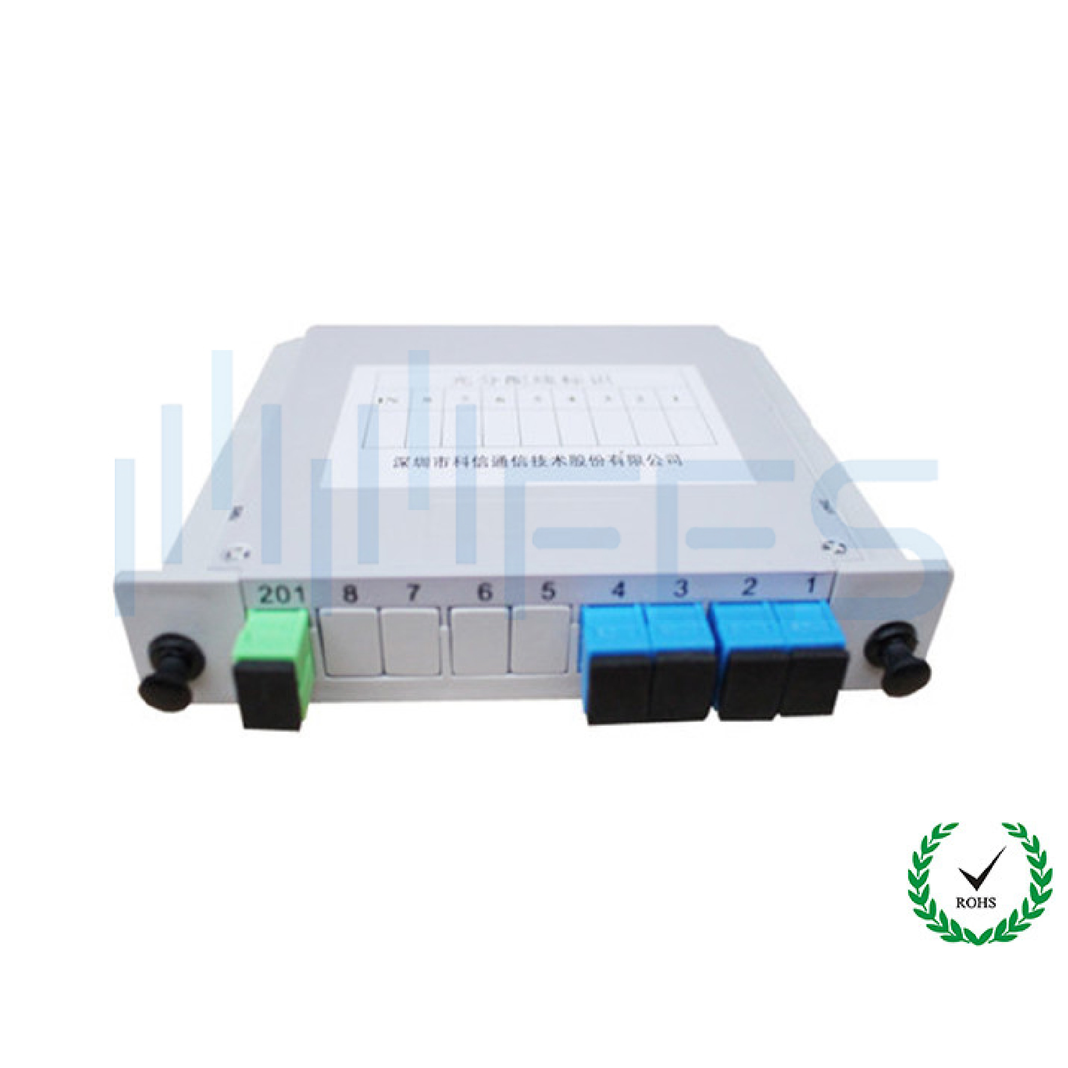 1 To 4 Fiber Optic Splitter , 19 Inch PLC Splitter Module LGX Mental Box